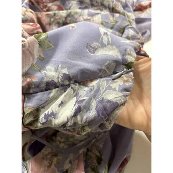 ASTR the Label Kiana Dress Light Purple Floral Small Ruffles Ruched Wedding - Picture 15 of 16